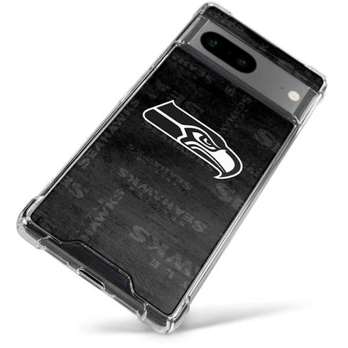 NFL Seattle Seahawks Black & White Google Pixel 7a Clear Case
